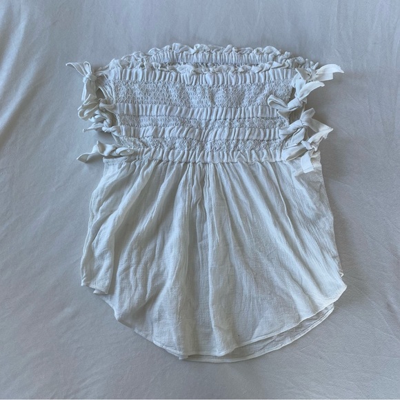 NWOT Free People x Jen’s Pirate Booty Ruffled White Fleetwood Tunic M - Picture 2 of 5